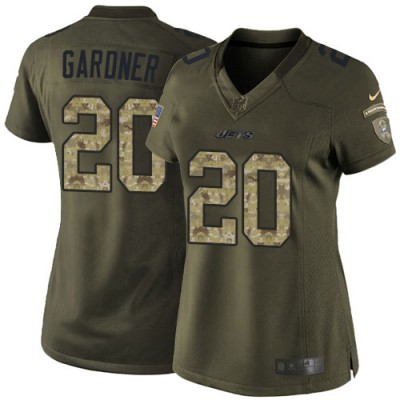 Nike New York Jets #20 Ahmad Sauce Gardner Green Women's Stitched NFL Limited 2015 Salute to Service Jersey